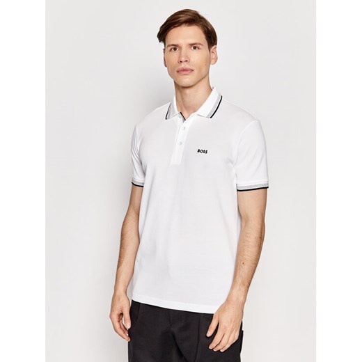 Boss Polo Paddy 50469055 Biały Regular Fit ze sklepu MODIVO w kategorii T-shirty męskie - zdjęcie 182633945