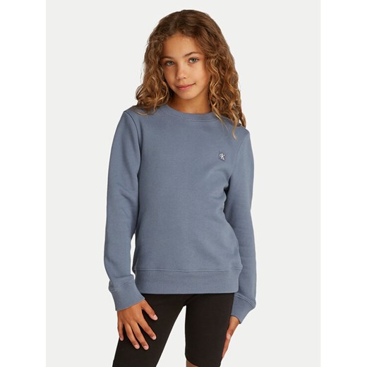 Calvin Klein Jeans Bluza Mono Mini Badge IU0IU00570 Szary Regular Fit ze sklepu MODIVO w kategorii Bluzy dziewczęce - zdjęcie 182634007