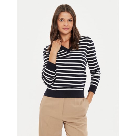 Tommy Hilfiger Sweter WW0WW40098 Granatowy Regular Fit ze sklepu MODIVO w kategorii Swetry damskie - zdjęcie 182634018
