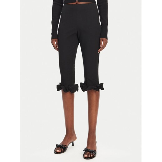 ROTATE Spodnie capri 113809100 Czarny Slim Fit ze sklepu MODIVO w kategorii Spodnie damskie - zdjęcie 182634045