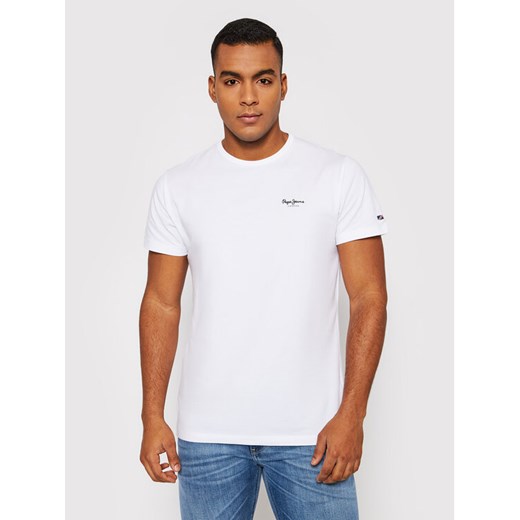 Pepe Jeans T-Shirt Original Basic 3 N PM508212 Biały Slim Fit ze sklepu MODIVO w kategorii T-shirty męskie - zdjęcie 182634069