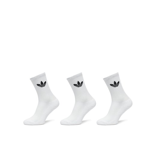 adidas Zestaw 3 par wysokich skarpet unisex Trefoil Cushion IJ5616 Biały ze sklepu MODIVO w kategorii Skarpetki damskie - zdjęcie 182634117