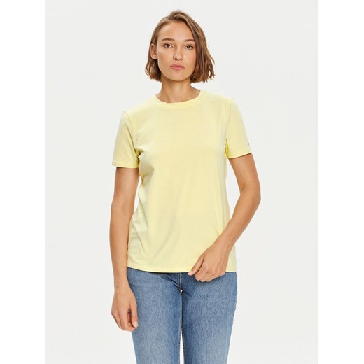 Tommy Hilfiger T-Shirt 1985 WW0WW37877 Żółty Regular Fit ze sklepu MODIVO w kategorii Bluzki damskie - zdjęcie 182634136