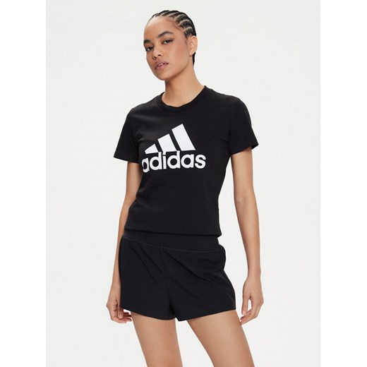 adidas T-Shirt Essentials Logo GL0722 Czarny Regular Fit ze sklepu MODIVO w kategorii Bluzki damskie - zdjęcie 182634289