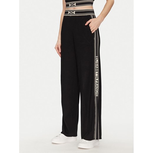 Elisabetta Franchi Spodnie dresowe KP-65S-51E2 Czarny Regular Fit ze sklepu MODIVO w kategorii Spodnie damskie - zdjęcie 182634465