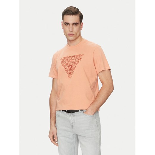 Guess T-Shirt M5GI16 K8FQ4 Pomarańczowy Regular Fit ze sklepu MODIVO w kategorii T-shirty męskie - zdjęcie 182634529