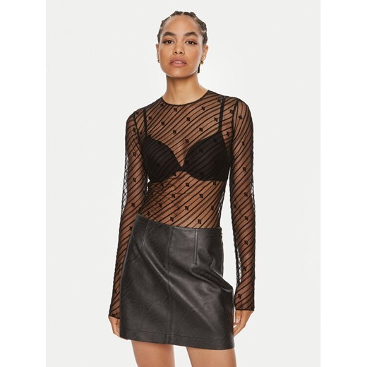 Elisabetta Franchi Body BO-004-46E2 Czarny Regular Fit ze sklepu MODIVO w kategorii Bluzki damskie - zdjęcie 182634569