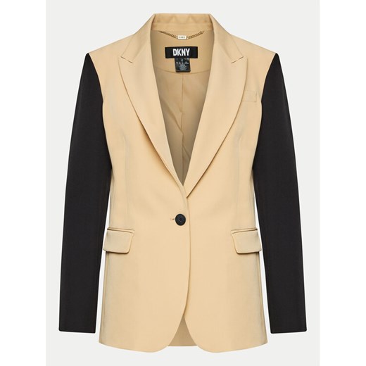 DKNY Marynarka UB4JX084 Beżowy Regular Fit ze sklepu MODIVO w kategorii Marynarki damskie - zdjęcie 182634586