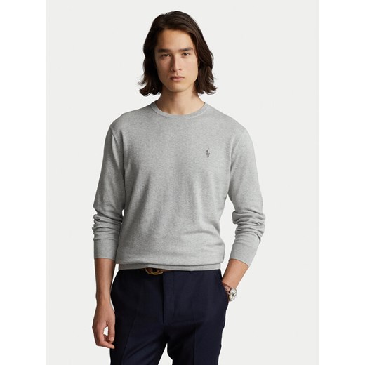 Polo Ralph Lauren Sweter 710684957003 Szary Slim Fit ze sklepu MODIVO w kategorii Swetry męskie - zdjęcie 182634616
