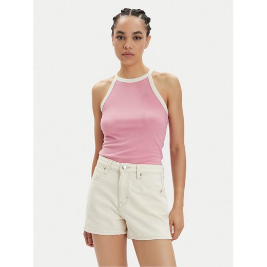 Lee Top 112350227 Różowy Slim Fit ze sklepu MODIVO w kategorii Bluzki damskie - zdjęcie 182634696