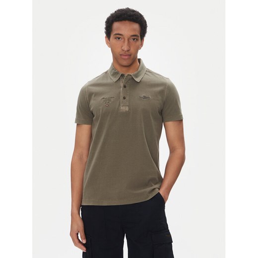 Aeronautica Militare Polo 251PO1852J677 Khaki Regular Fit ze sklepu MODIVO w kategorii T-shirty męskie - zdjęcie 182634836
