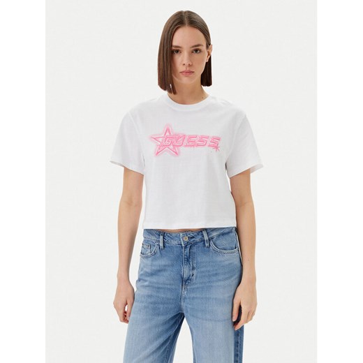 Guess T-Shirt V5GI12 K9RM1 Biały Boxy Fit ze sklepu MODIVO w kategorii Bluzki damskie - zdjęcie 182634856