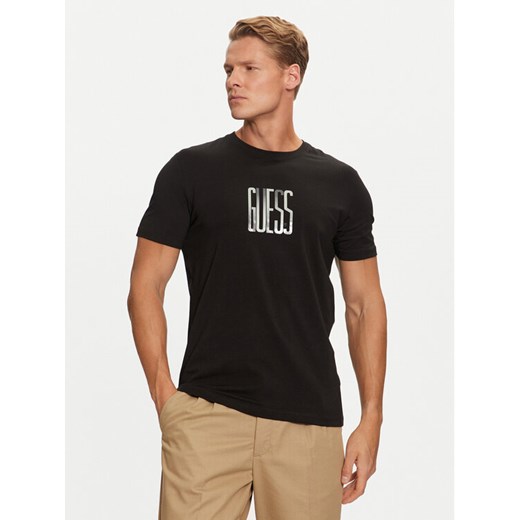 Guess T-Shirt M4BI33 J1314 Czarny Slim Fit ze sklepu MODIVO w kategorii T-shirty męskie - zdjęcie 182634897
