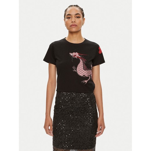 Pinko T-Shirt Quentin 100535 A1QT Czarny Regular Fit ze sklepu MODIVO w kategorii Bluzki damskie - zdjęcie 182634917