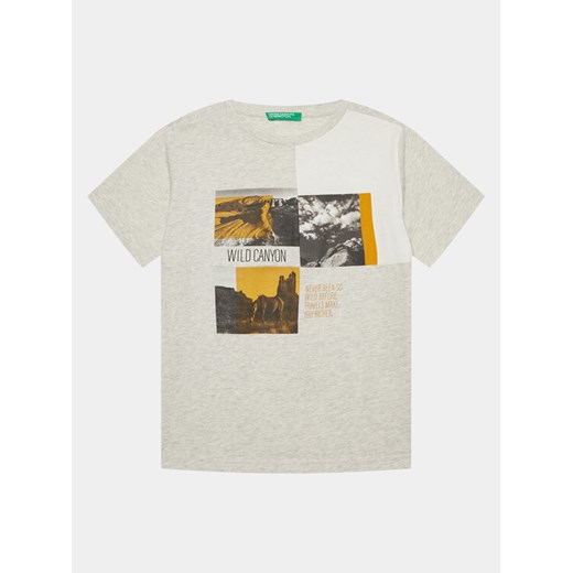 United Colors Of Benetton T-Shirt 3I1XC10HN Szary Oversize ze sklepu MODIVO w kategorii T-shirty chłopięce - zdjęcie 182634987
