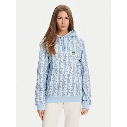 Lacoste Bluza SH2855 Błękitny Classic Fit ze sklepu MODIVO w kategorii Bluzy damskie - zdjęcie 182635058