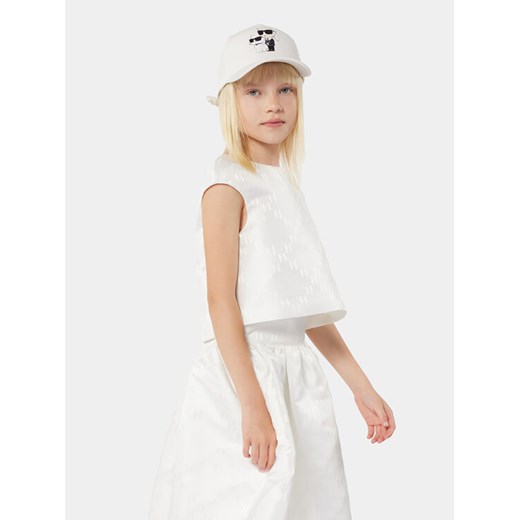 Karl Lagerfeld Kids Bluzka Z30117 S Écru Regular Fit ze sklepu MODIVO w kategorii Bluzki dziewczęce - zdjęcie 182635175