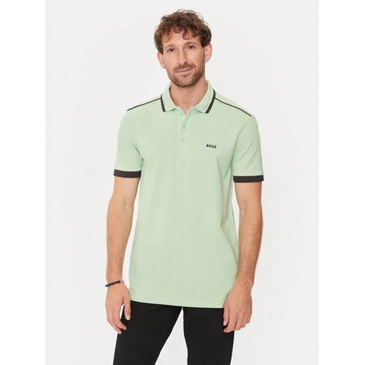Boss Polo Paddy 1 50512995 Zielony Regular Fit ze sklepu MODIVO w kategorii T-shirty męskie - zdjęcie 182635179