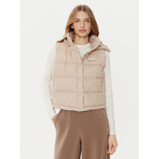 Guess Bezrękawnik V4RL02 WFYE2 Beżowy Regular Fit ze sklepu MODIVO w kategorii Kamizelki damskie - zdjęcie 182635247