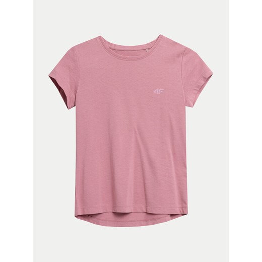 4F T-Shirt 4FJWSS24TTSHF1110 Różowy Regular Fit ze sklepu MODIVO w kategorii Bluzki dziewczęce - zdjęcie 182635466