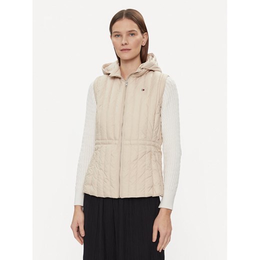 Tommy Hilfiger Bezrękawnik Feminine Lw Down Vest WW0WW40485 Beżowy Slim Fit ze sklepu MODIVO w kategorii Kamizelki damskie - zdjęcie 182635579