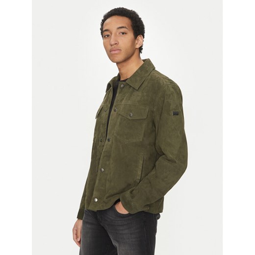 JOOP! Jeans Kurtka skórzana 15 Georg 80000766 Zielony Regular Fit ze sklepu MODIVO w kategorii Kurtki męskie - zdjęcie 182635628