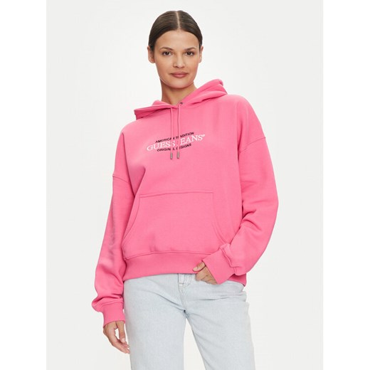 Guess Jeans Bluza W4YQ15 KC811 Różowy Regular Fit ze sklepu MODIVO w kategorii Bluzy damskie - zdjęcie 182635665