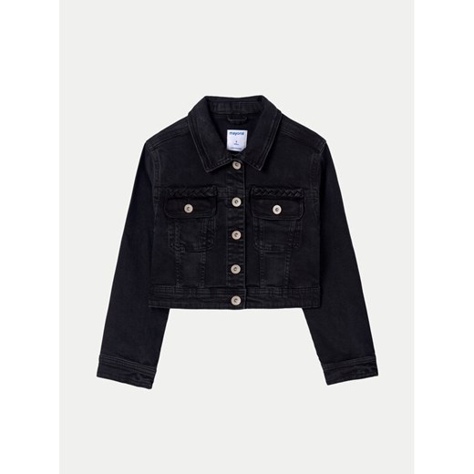 Mayoral Kurtka jeansowa 06460 Czarny Slim Fit ze sklepu MODIVO w kategorii Kurtki dziewczęce - zdjęcie 182635707