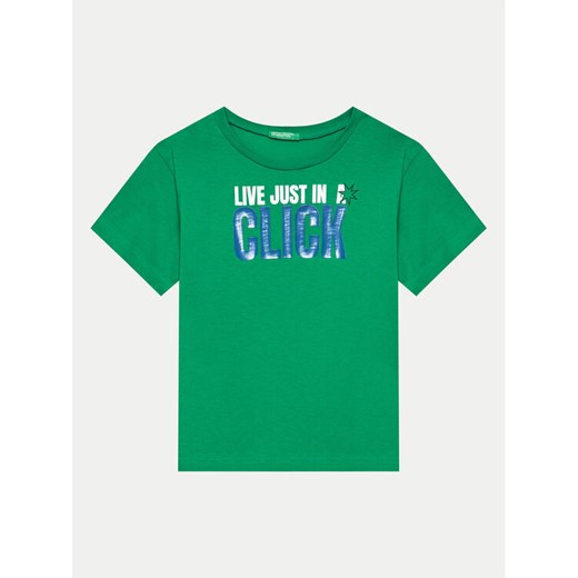 United Colors Of Benetton T-Shirt 3096C10J6 Zielony Regular Fit ze sklepu MODIVO w kategorii T-shirty chłopięce - zdjęcie 182635715