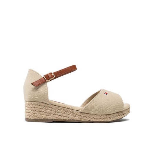 Tommy Hilfiger Espadryle Rope Wedge Sandal T3A7-32185-0048 M Beżowy ze sklepu MODIVO w kategorii Sandały dziecięce - zdjęcie 182635736