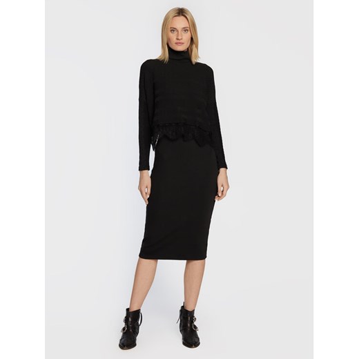 Nissa Komplet sweter i sukienka RZ13527 Czarny Regular Fit ze sklepu MODIVO w kategorii Komplety i garnitury damskie - zdjęcie 182635836