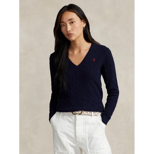 Polo Ralph Lauren Sweter 211910422003 Granatowy Regular Fit ze sklepu MODIVO w kategorii Swetry damskie - zdjęcie 182635837