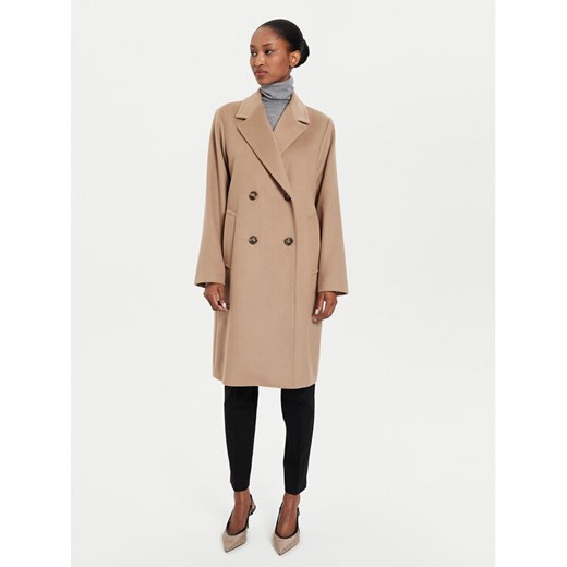 Weekend Max Mara Płaszcz wełniany Zum 2425016052 Brązowy Regular Fit ze sklepu MODIVO w kategorii Płaszcze damskie - zdjęcie 182635896