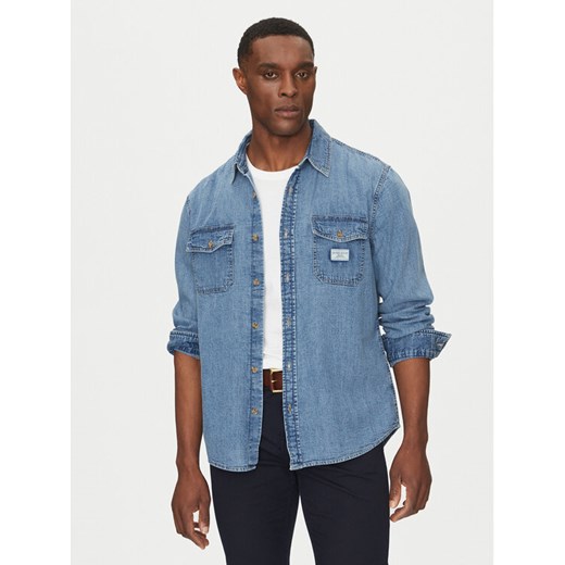 Guess Jeans Koszula jeansowa M4YH56 D5EI2 Granatowy Regular Fit ze sklepu MODIVO w kategorii Koszule męskie - zdjęcie 182635905