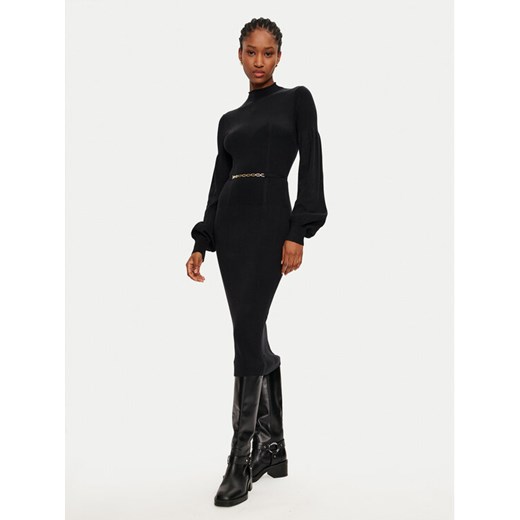 TWINSET Sukienka dzianinowa 242TP3591 Czarny Slim Fit ze sklepu MODIVO w kategorii Sukienki - zdjęcie 182636089
