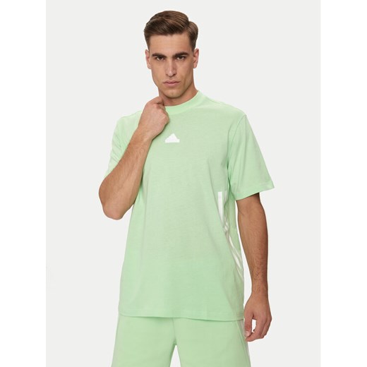 adidas T-Shirt Future Icons 3-Stripes IR9169 Zielony Loose Fit ze sklepu MODIVO w kategorii T-shirty męskie - zdjęcie 182636107