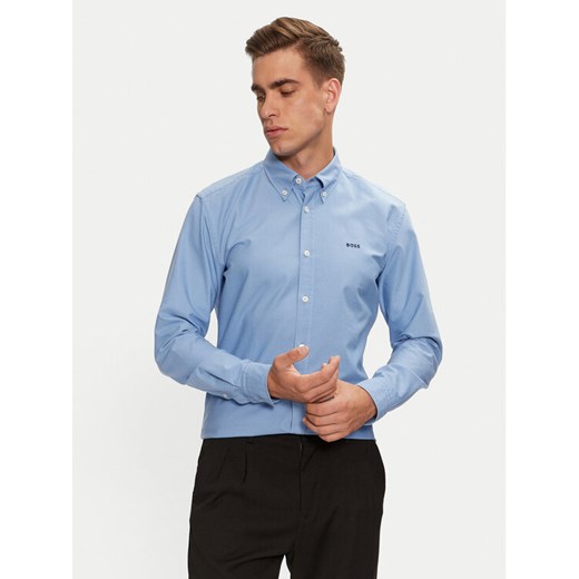 Boss Koszula H-Roan 50521996 Błękitny Slim Fit ze sklepu MODIVO w kategorii Koszule męskie - zdjęcie 182636109