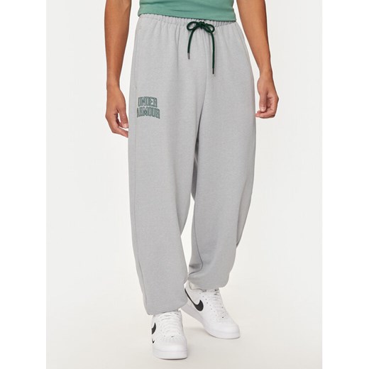 Under Armour Spodnie dresowe UA Icon 1386551 Szary Loose Fit ze sklepu MODIVO w kategorii Spodnie męskie - zdjęcie 182636148