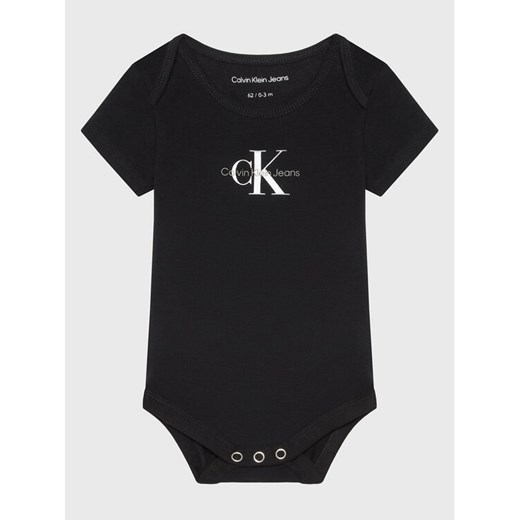Calvin Klein Jeans Body dziecięce IN0IN00014 Czarny Regular Fit ze sklepu MODIVO w kategorii Body niemowlęce - zdjęcie 182636266