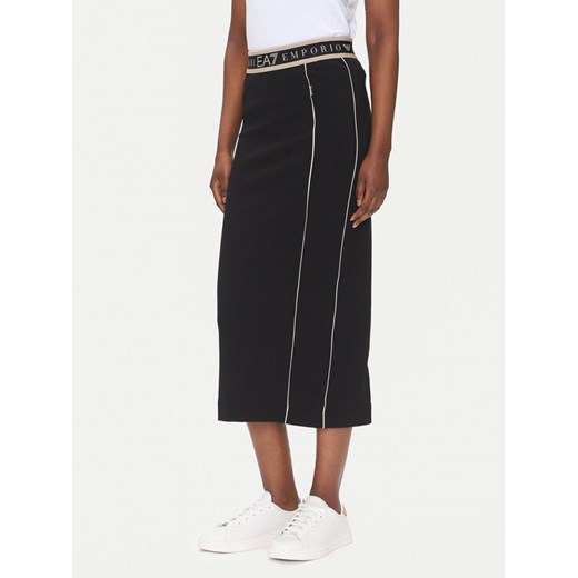 EA7 Emporio Armani Spódnica midi 7W000279 AF12501 UC001 Czarny Regular Fit ze sklepu MODIVO w kategorii Spódnice - zdjęcie 182636278
