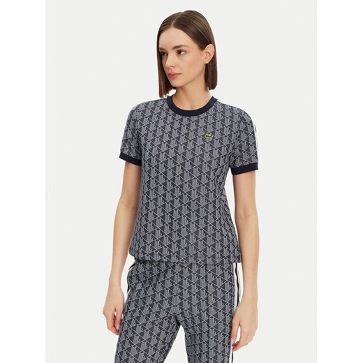 Lacoste T-Shirt TF3244 Granatowy Slim Fit ze sklepu MODIVO w kategorii Bluzki damskie - zdjęcie 182636308