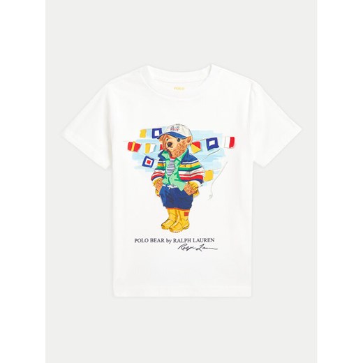 Polo Ralph Lauren T-Shirt 323958332001 Biały Regular Fit ze sklepu MODIVO w kategorii Bluzki dziewczęce - zdjęcie 182636317