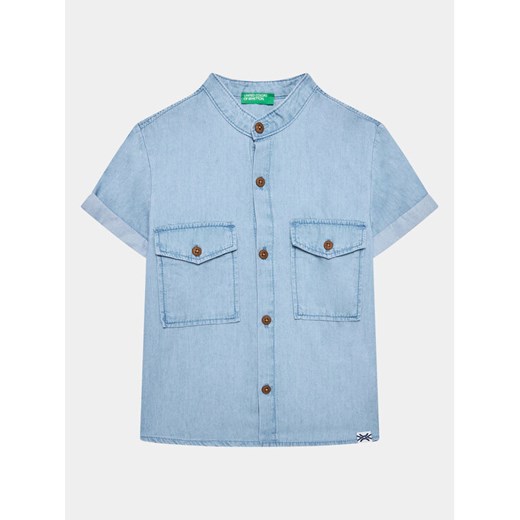 United Colors Of Benetton Koszula jeansowa 5DHJGQ012 Niebieski Regular Fit ze sklepu MODIVO w kategorii Koszule chłopięce - zdjęcie 182636399