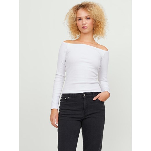 JJXX Bluzka Feo 12234919 Biały Stretch Fit ze sklepu MODIVO w kategorii Bluzki damskie - zdjęcie 182636418