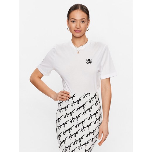 Hugo T-Shirt Dashire_4 50489198 Biały Regular Fit ze sklepu MODIVO w kategorii Bluzki damskie - zdjęcie 182636436