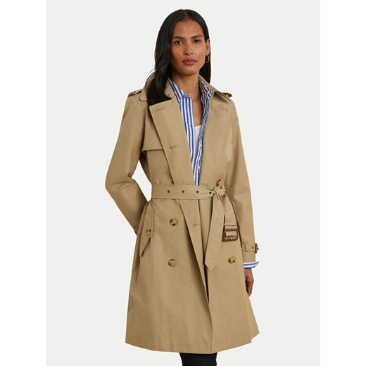 LAUREN RALPH LAUREN Płaszcz przejściowy 297967122002 Beżowy ze sklepu MODIVO w kategorii Płaszcze damskie - zdjęcie 182636449