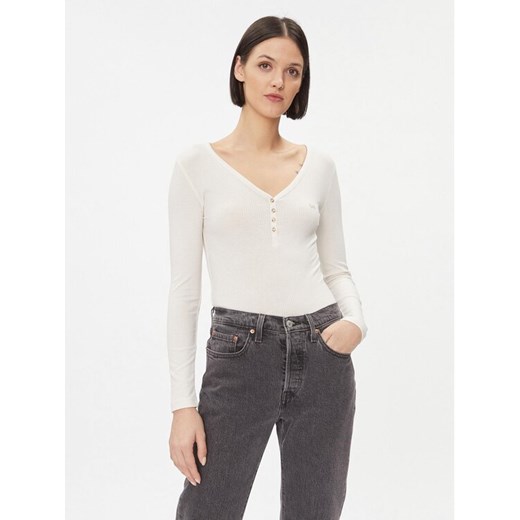 Lee Bluzka 112341571 Beżowy Slim Fit ze sklepu MODIVO w kategorii Bluzki damskie - zdjęcie 182636485