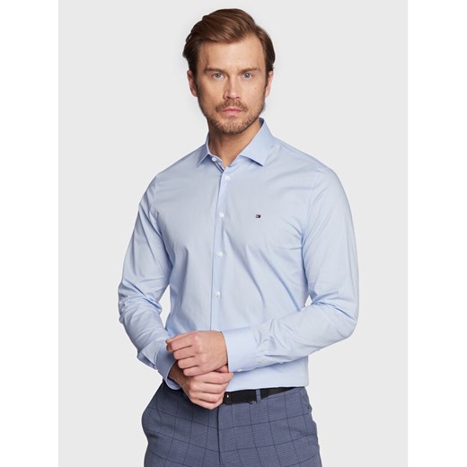 Tommy Hilfiger Koszula MW0MW25040 Błękitny Slim Fit ze sklepu MODIVO w kategorii Koszule męskie - zdjęcie 182636568
