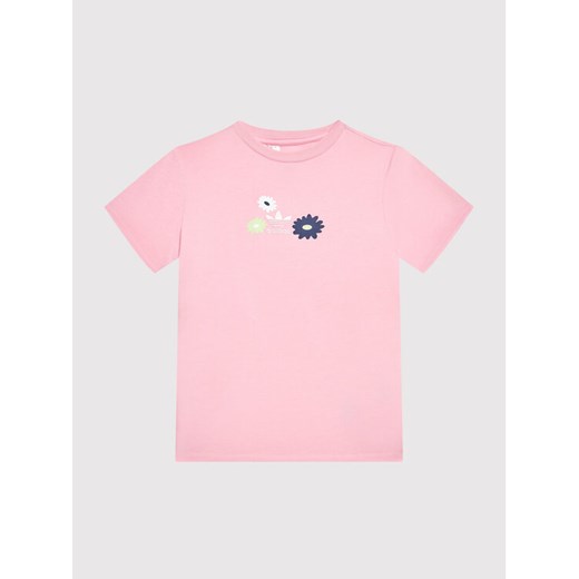 adidas T-Shirt Flower Print HF7466 Różowy Regular Fit ze sklepu MODIVO w kategorii Bluzki dziewczęce - zdjęcie 182636575