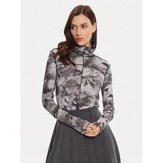 Karen by Simonsen Bluzka Rosalina 10105099 Szary Slim Fit ze sklepu MODIVO w kategorii Bluzki damskie - zdjęcie 182636585